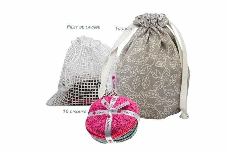 Kit de disques d�maquillants avec trousse NATURE